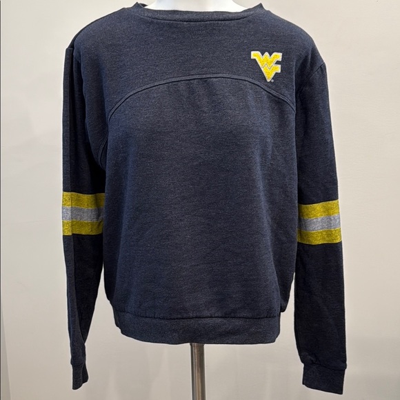 Colosseum Small West Virginia Mountaineers Blue and Yellow Varsity Sweatshirt - Picture 1 of 9